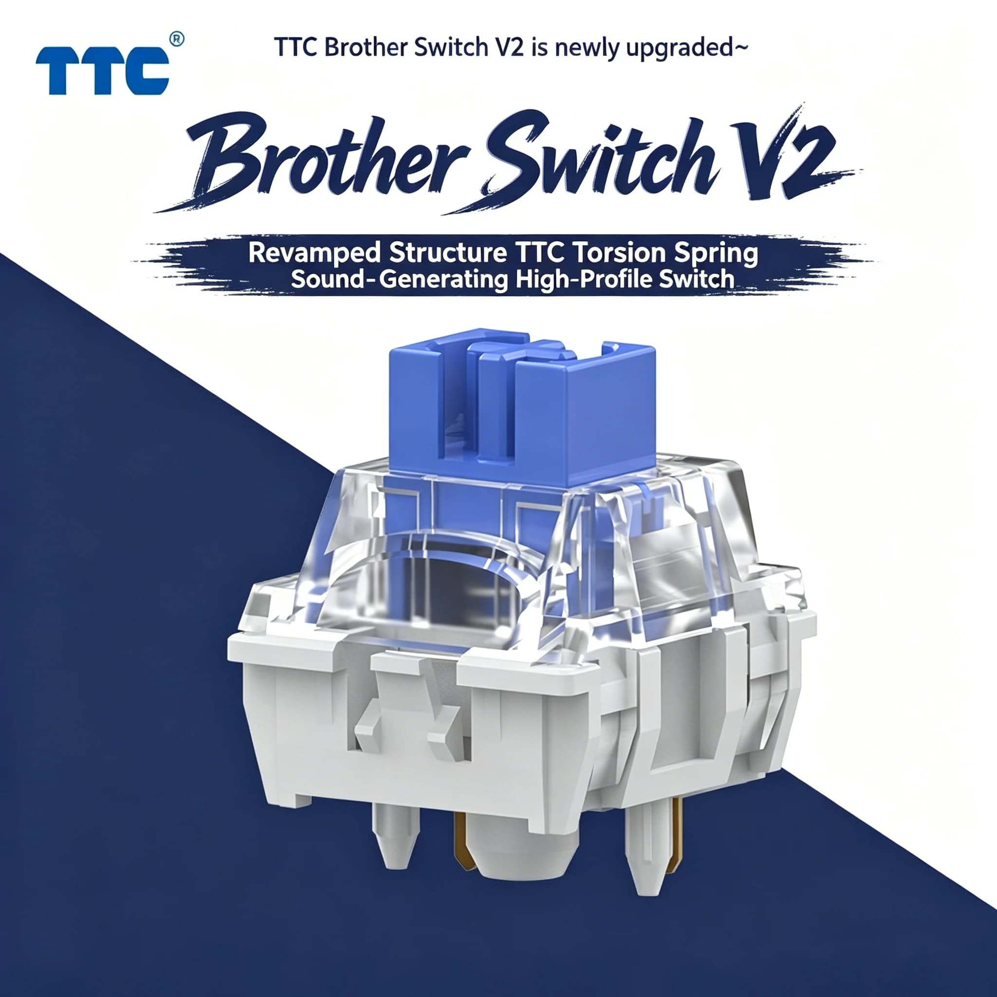 Interruttori Meccanici TTC Brother V2 Tactile Clicky a 5 Pin Pre-lubrificati per Tastiere da Gaming DIY Hot-swap