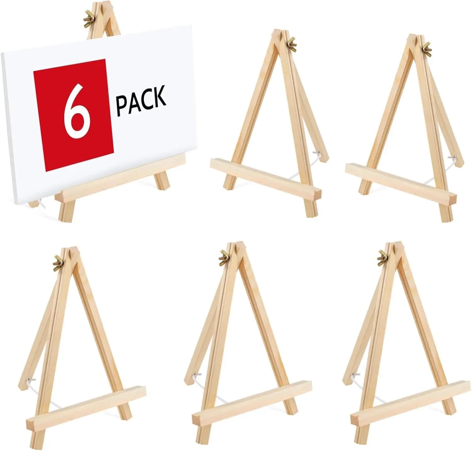 6 cavalletti in legno da 9 pollici per pittura, supporto da tavolo a treppiede per bambini e adulti