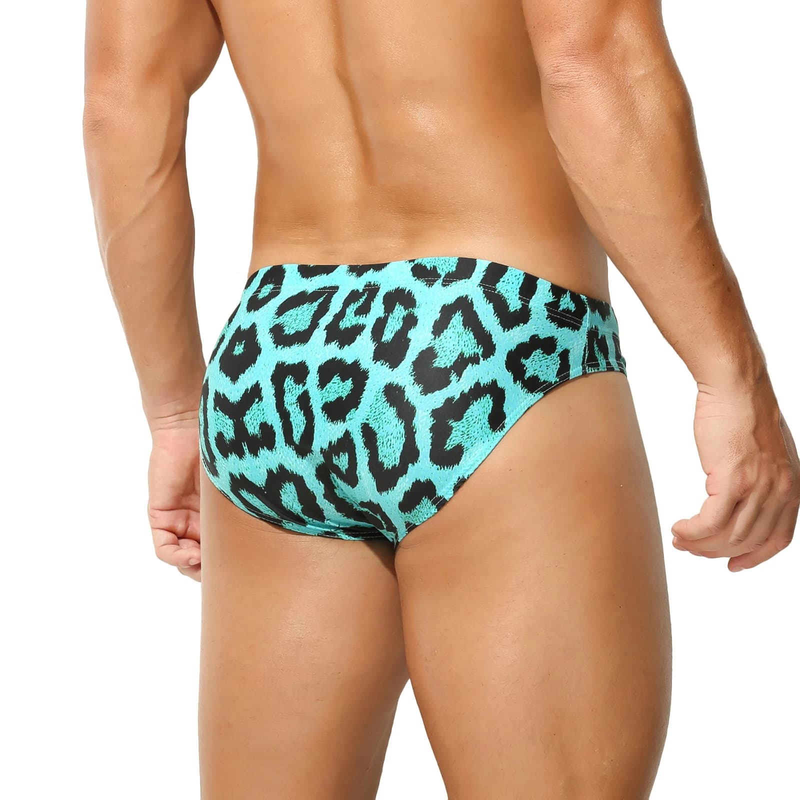 Costume da bagno da uomo Slip da bagno Bikini Costumi da bagno sexy Leopardo Intimo elastico Vita bassa Costumi da bagno Piscina Festa Prendisole Sottovesti hombre