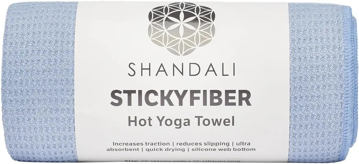 Telo Yoga con Punti in Silicone, Tappetino Asciugamano per Hot Yoga 24x72 Pollici, Assorbente, Antiscivolo, Lavabile in Lavatrice
