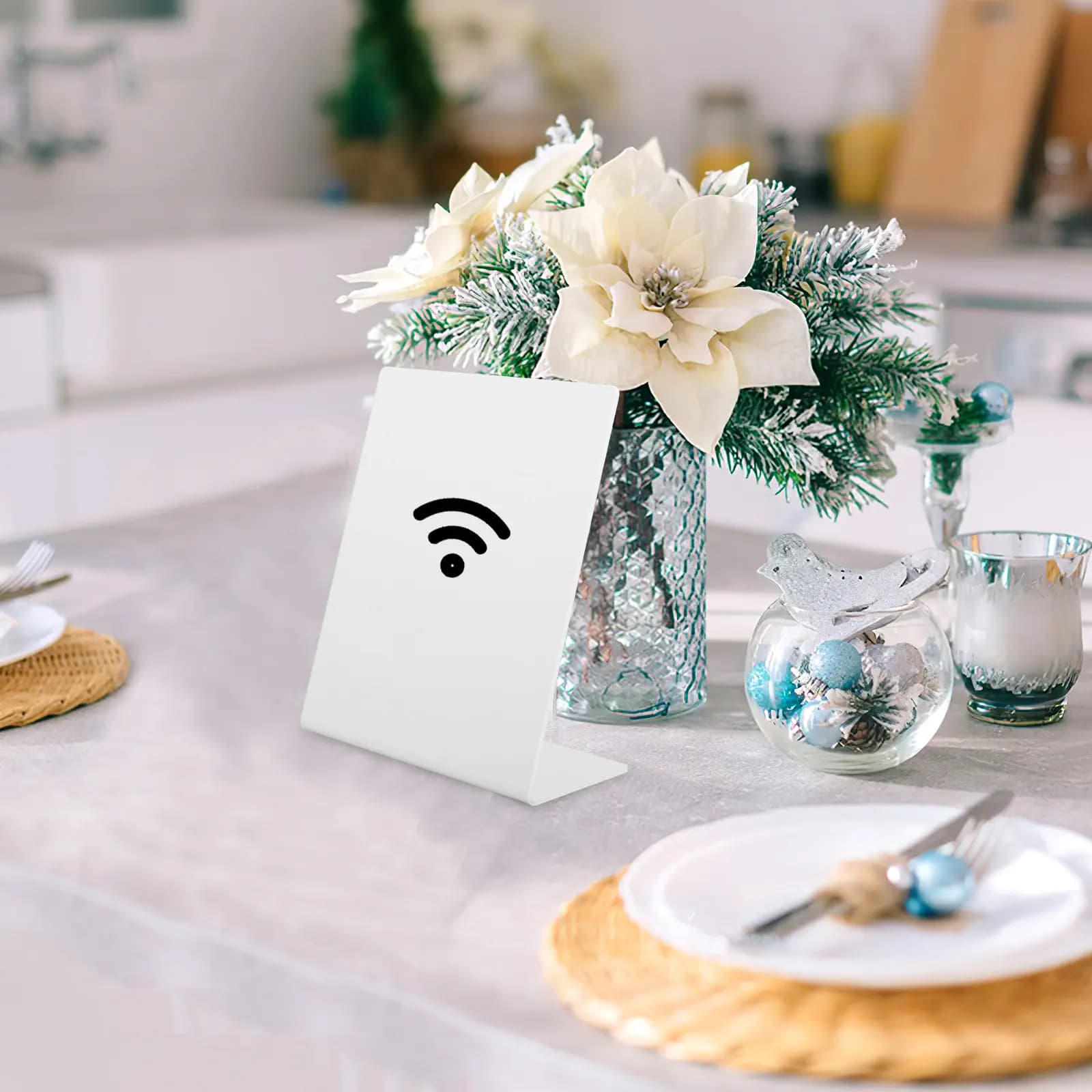 Espositore da Tavolo in Plastica per Carte NFC, Porta Cartelli Vuoto per Eventi Commerciali e Conferenze, Elegante e Sofisticato