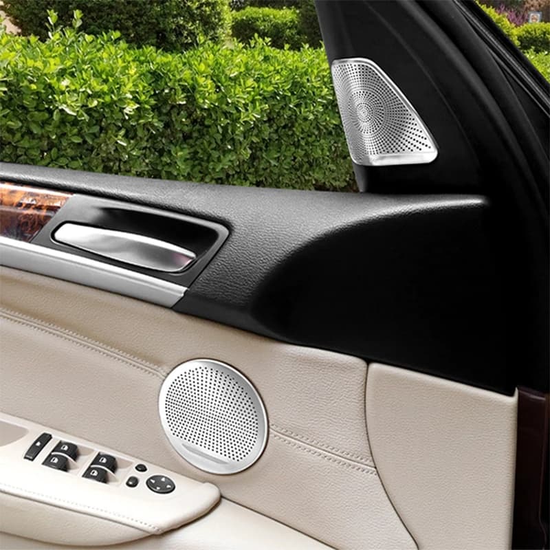 Stainless steel for BMW X5 X6 E70 E71 Accessories Interior cladding Audio Speaker Door Speaker Decorative Cover Wall decal