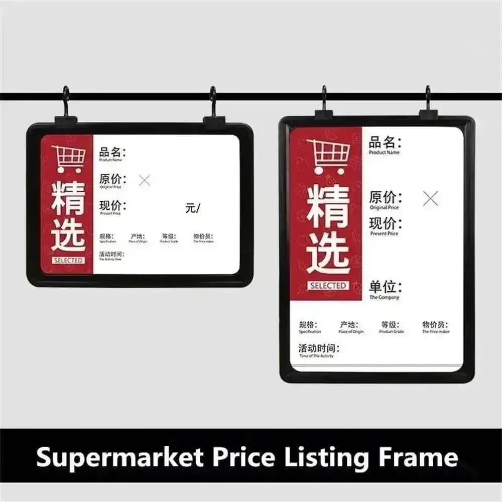 Cartello porta etichette prezzo supermercato A4 da 10 pezzi con cornice per appendere display porta cartello in plastica con clip pop