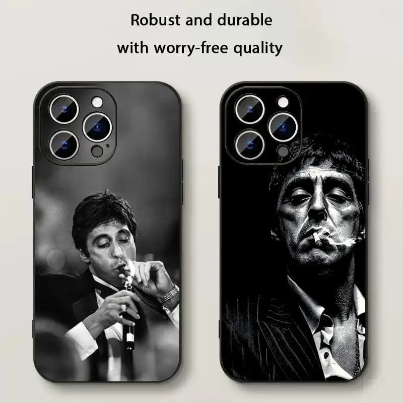 Scar-faces Tony Montana cool man Phone Case For iPhone 17 16 e 15 14 13 12 Plus Mini Pro Max Soft black Shockproof Cover