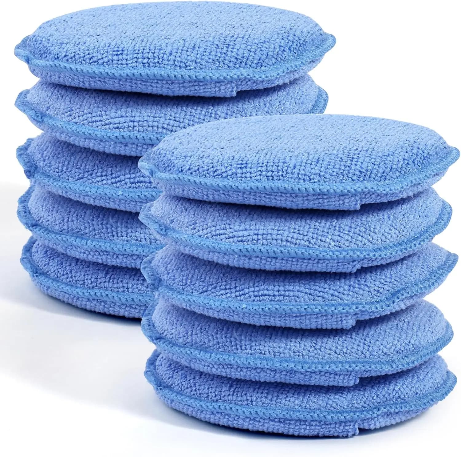 Confezione da 10 tamponi applicatori di cera in microfibra con tasca per le dita per la pulizia e la lucidatura dell'auto, blu