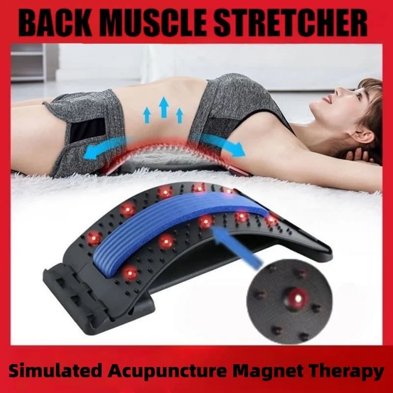 Lenitive device for the lumbar area to relieve pain, lumbar stretcher, lumbar massage mat, yoga and fitness mat, back concealer and lumbar vertebrae