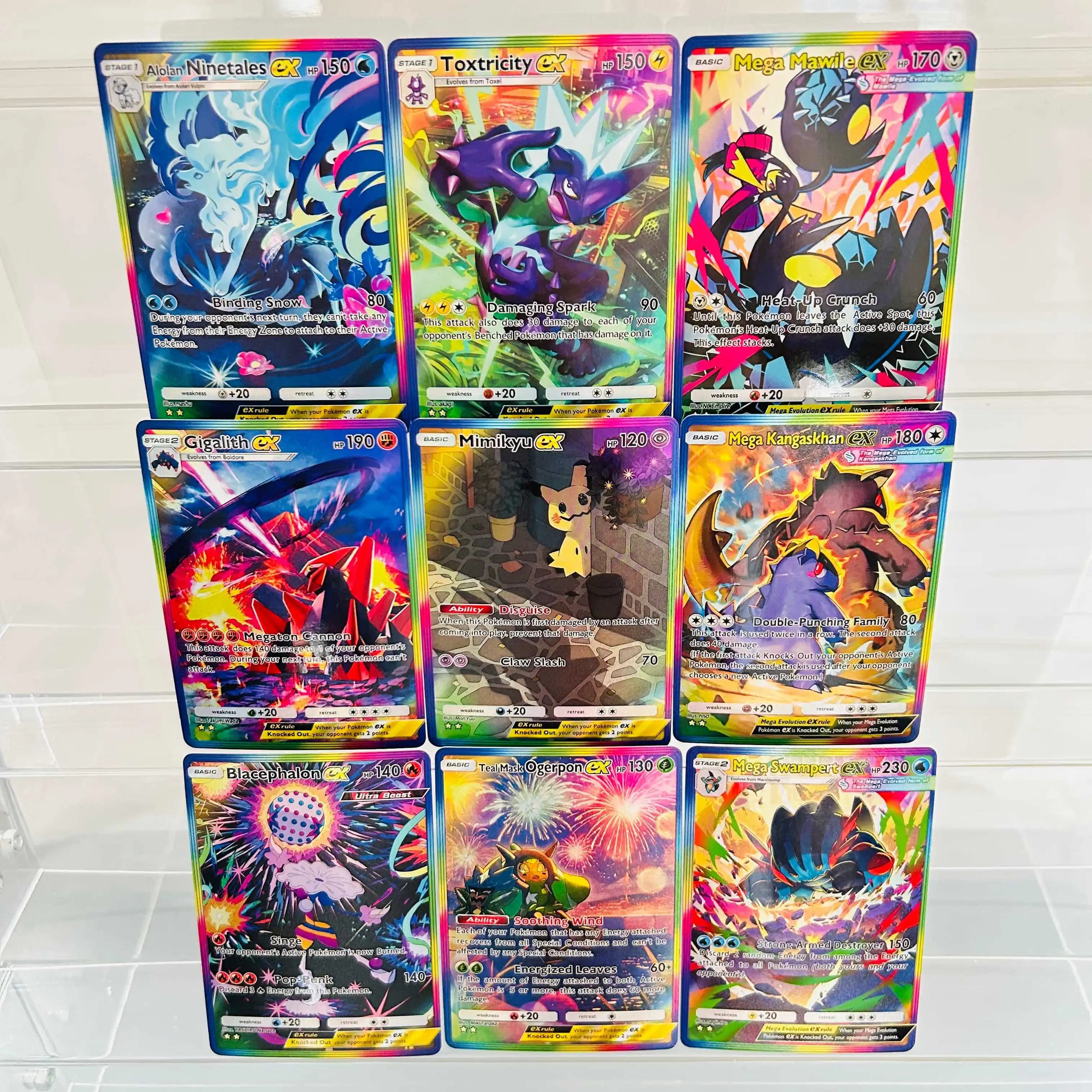 Pokemon 9Pcs Mimikyu Alolan Ninetales DIY Holographic Foil Cards, Perfect Condition Premium Anime Collection Card