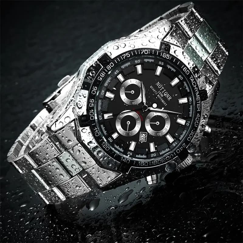 Orologi sportivi da uomo di lusso moda uomo Business orologio da polso al quarzo impermeabile in acciaio inossidabile calendario orologio luminoso Reloj Hombre