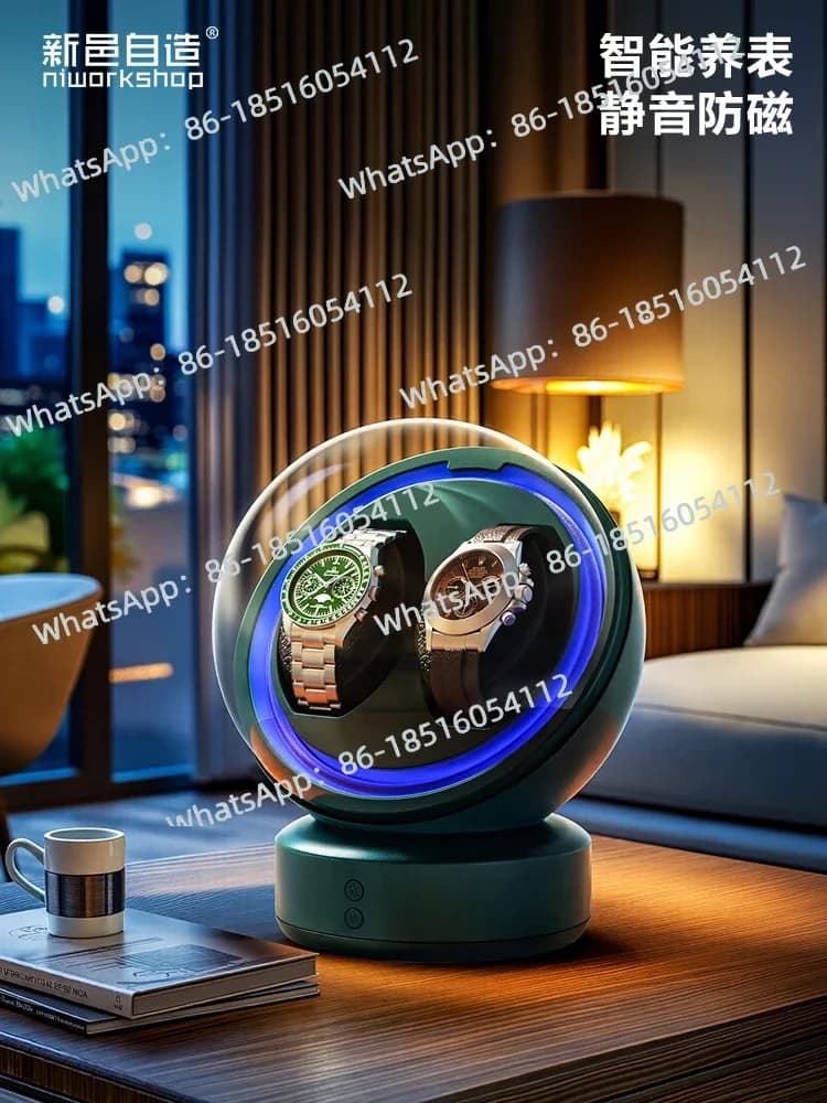 Scatola portaorologi automatica professionale non magnetica per orologi meccanici, con rotazione automatica del quadrante e funzione di carica.
