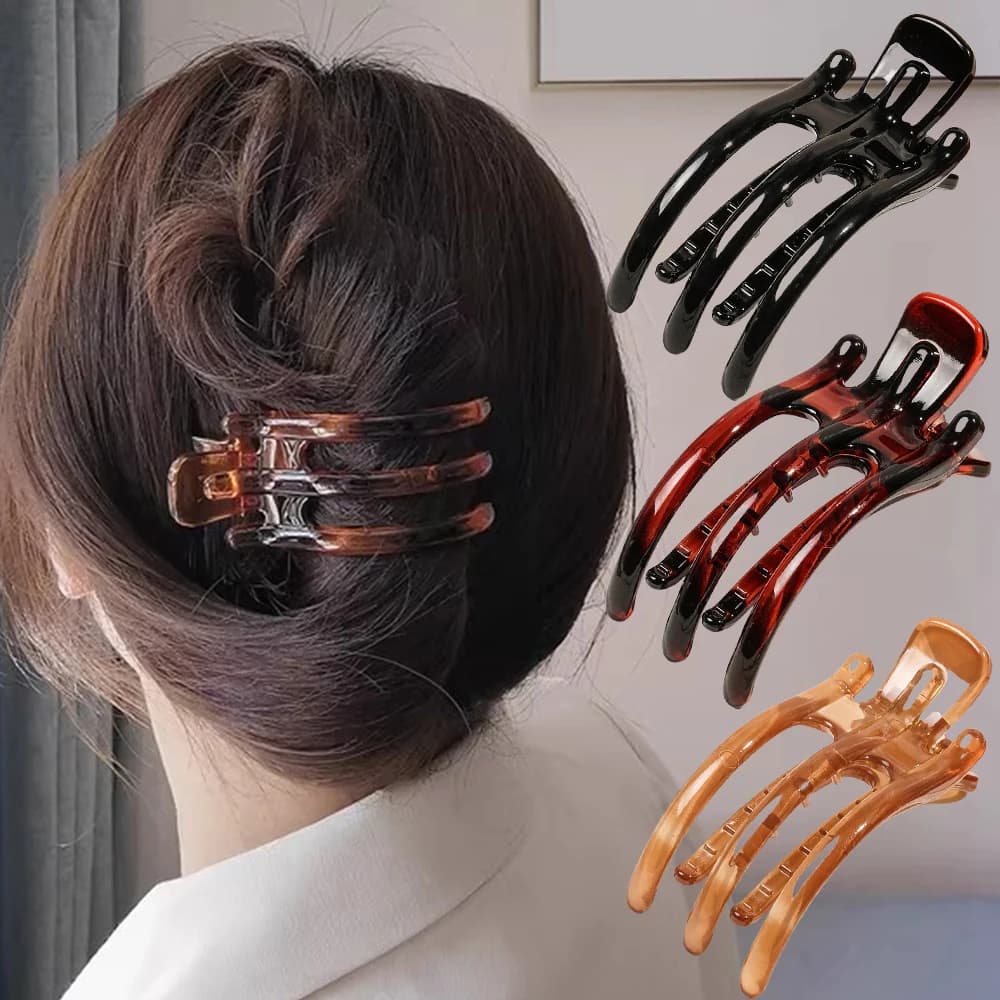 Nuovi artigli per capelli in acrilico a becco d'anatra Morsetti Mollette per granchio Arco Fermagli per capelli in tinta unita Moda Donna Forcina Accessori per capelli coda di cavallo