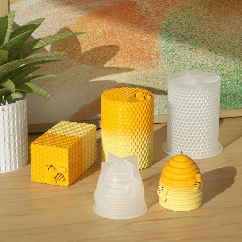 Stampi per candele in silicone per alveare fai-da-te 3D a nido d'ape Aroma Gesso Sapone Torta Stampo da forno Stampo da forno in resina per gesso Decorazioni per la casa
