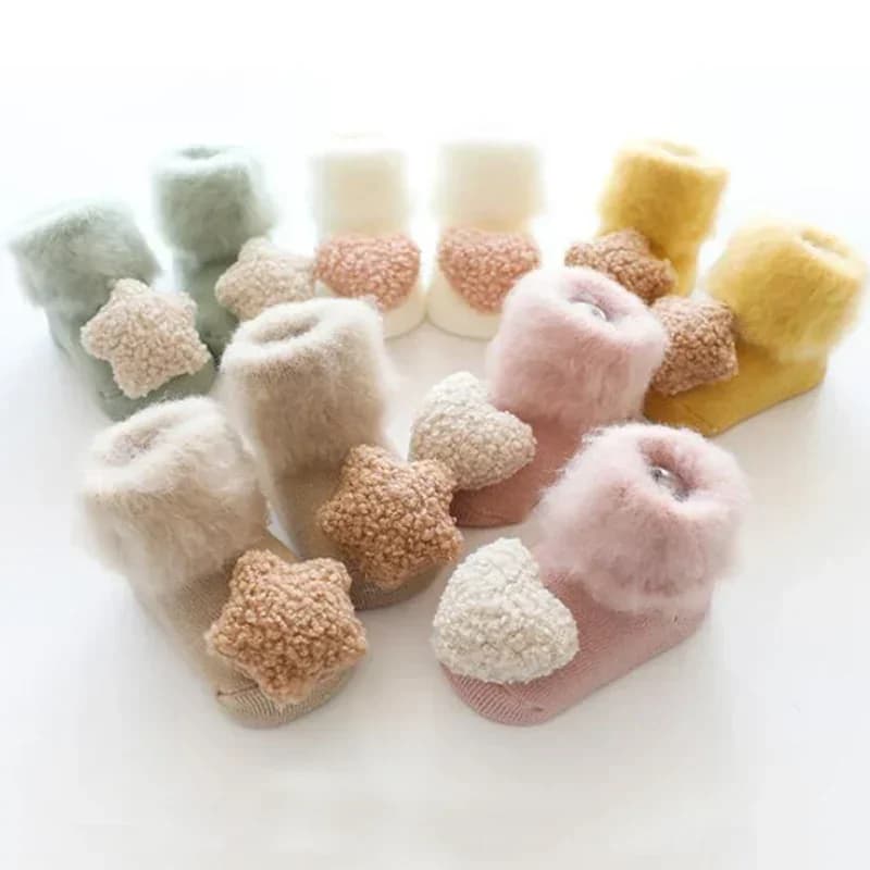 Autunno Inverno Velluto Ispessimento Peluche Tenere al caldo Calzini per bambini carini per ragazze Ragazzi Bambino Neonato Antiscivolo Calze da pavimento per la casa
