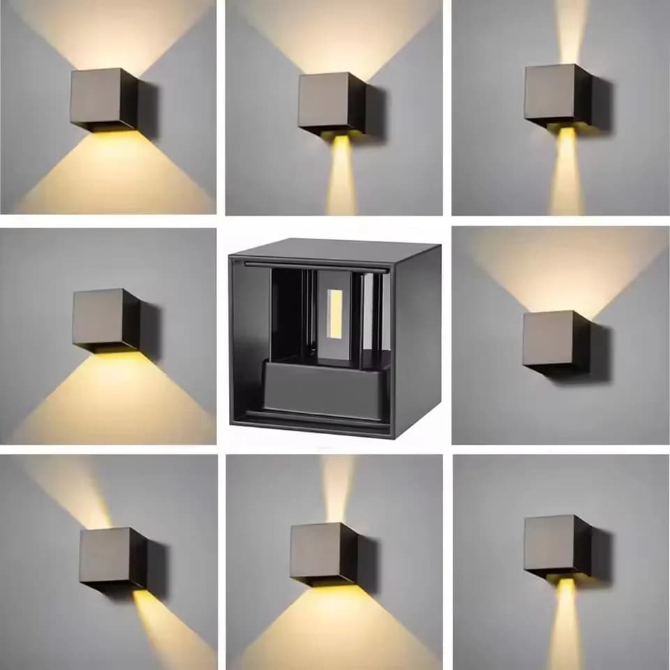 Lampada da parete a LED da 6 W/12 W per esterni impermeabile IP65 Lampada da parete per portico da giardino e lampada da illuminazione per decorazione da comodino per camera da letto interna in alluminio