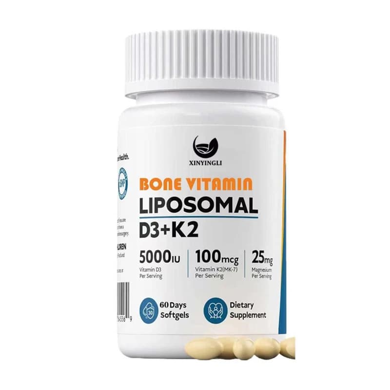 Vitamina D3 K2 - Integratore liposomiale per le ossa, 5000 UI D3 100 mcg K2 MK7 e magnesio, favorisce la salute delle ossa e del sistema immunitario