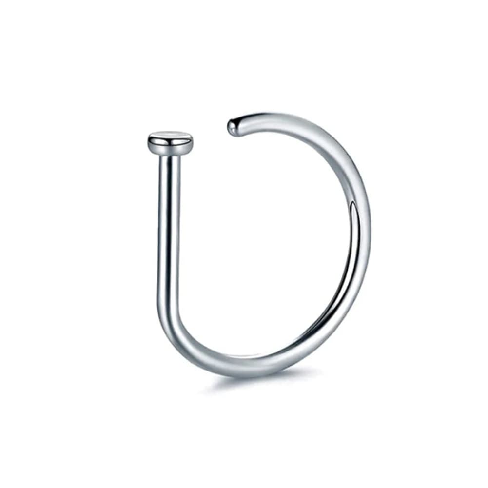 1PC donna uomo anelli al naso finti a forma di D bilancieri curvi cerchi al naso senza foro Non Piercing Stud narici gioielli per il corpo