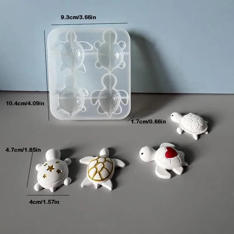 Turtle Shape Silicone Mould Set, Creative Plaster & Resin Casting Mold, Reusable DIY Accessory for Candle, Soap and Handmade Cra