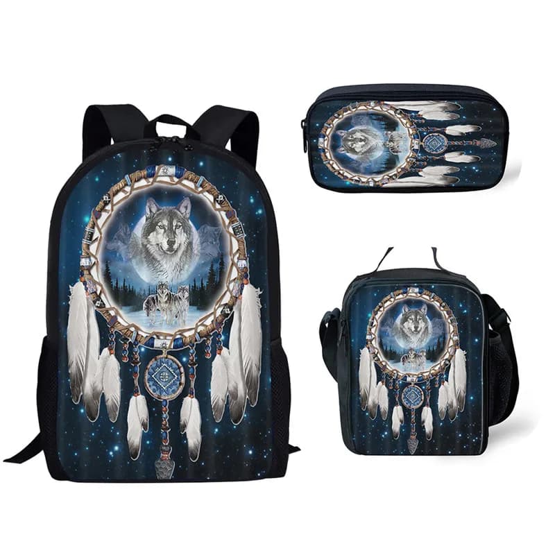 2026 3 Pz/set Dream Catcher Farfalla Borsa da Scuola per Ragazze Ragazzi Borsa da Scuola di Moda Studente Campus Zaino con Borsa da Pranzo Matita