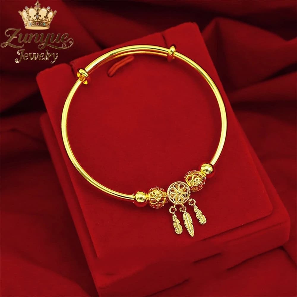 High-End Sand Gold Dreamcatcher Lucky Bracelet Luxury Quality Jewelry Fashion Jewelry Exquisite Popular Charms Elegant Young