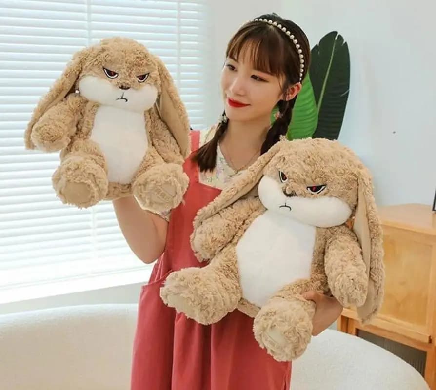 30-60 centimetri Angry Coniglio di Grandi Dimensioni Orecchio Lungo Peluche Animale Sveglio Peluche Bambola Kawaii Morbido Farcito Modello Room Decor Regali Di Compleanno