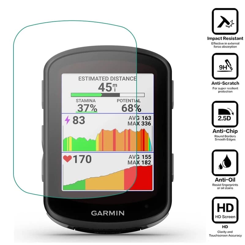 Pellicola protettiva in vetro duro per Garmin Edge 540/840 Solar Bicycle GPS ciclismo Bike Computer Screen Protector Cover accessori