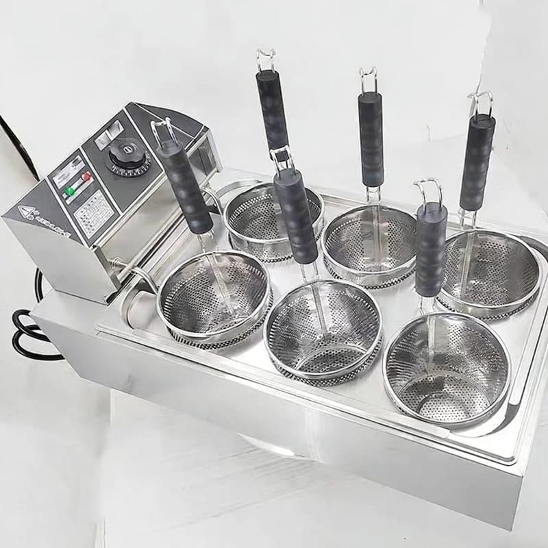 Pentola Elettrica per Pasta Italiana con 6 Cestelli, Cuocipasta in Acciaio Inox, Macchina da Cucina per Uso Domestico