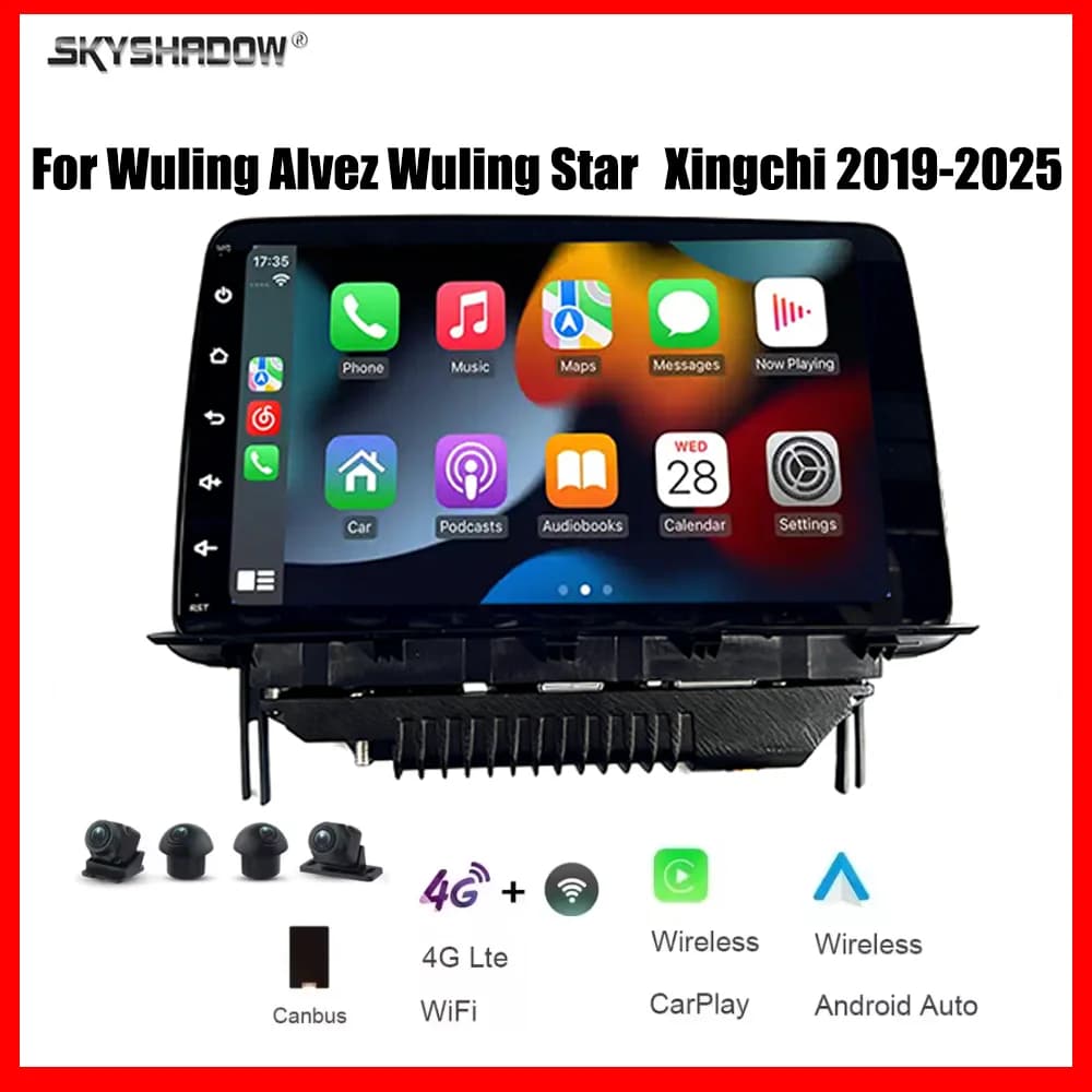 Autoradio multimediale 9" CarPlay Android 15 8 Core 12G+256G con DSP e navigazione per Wuling Alvez/Wuling Star/Xingchi 2019-2025