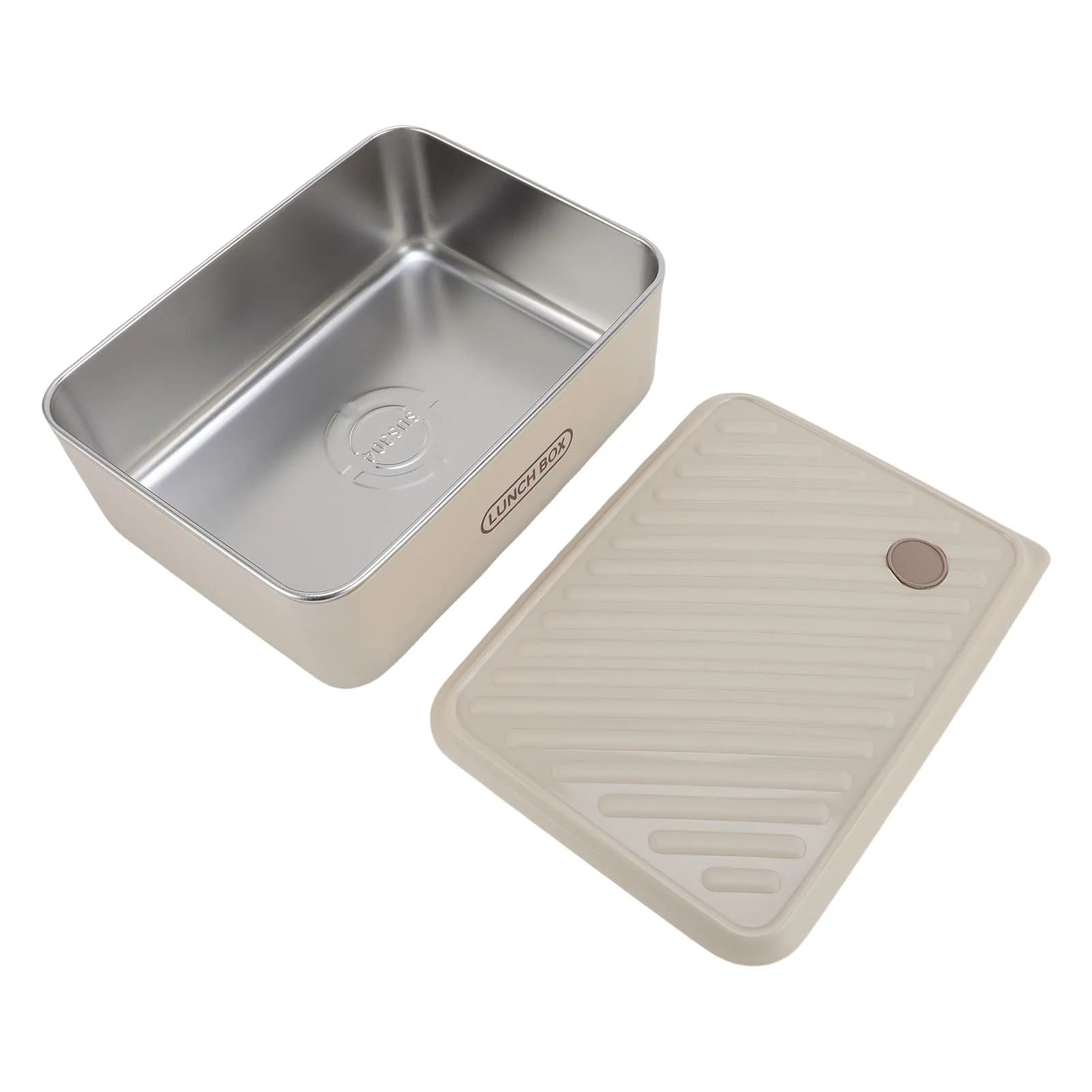 Contenitore per Alimenti Sigillato in Acciaio Inox 304 da 1200ml, Scatola Rettangolare Ermetica per Pranzo, Contenitore per Preparazione Pasti, Bento Box per Uso in Cucina e Ufficio