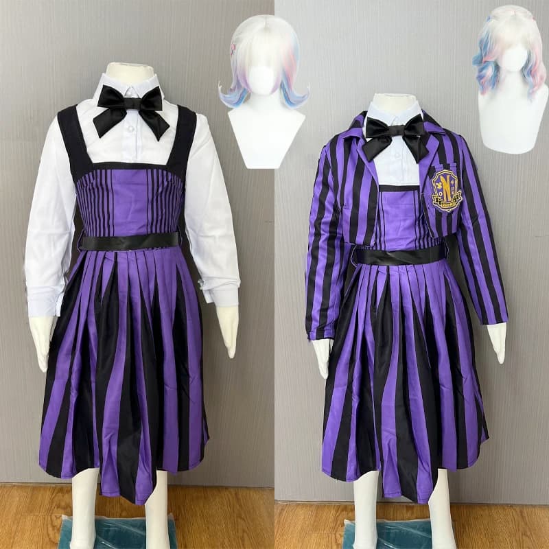 Cosplay Costumes by Enid Sinclair of the Second Season with Set of Wigs for Uniforms School and Halloween Costume