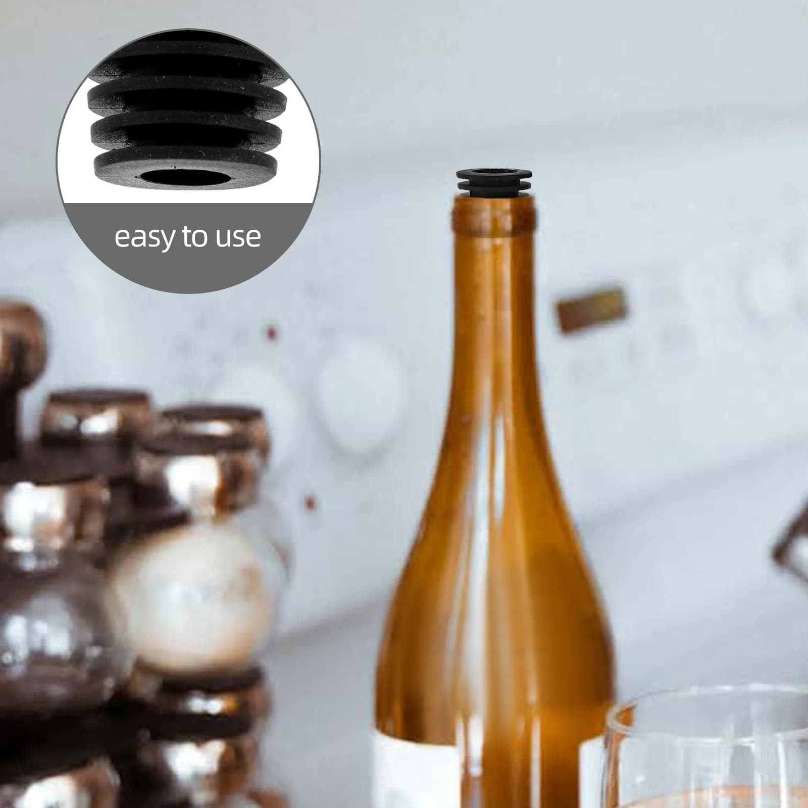 10 tappi in silicone riutilizzabili per bottiglie di vino, sigillanti ermetici per bottiglie di vino, ideali per feste, bar e club