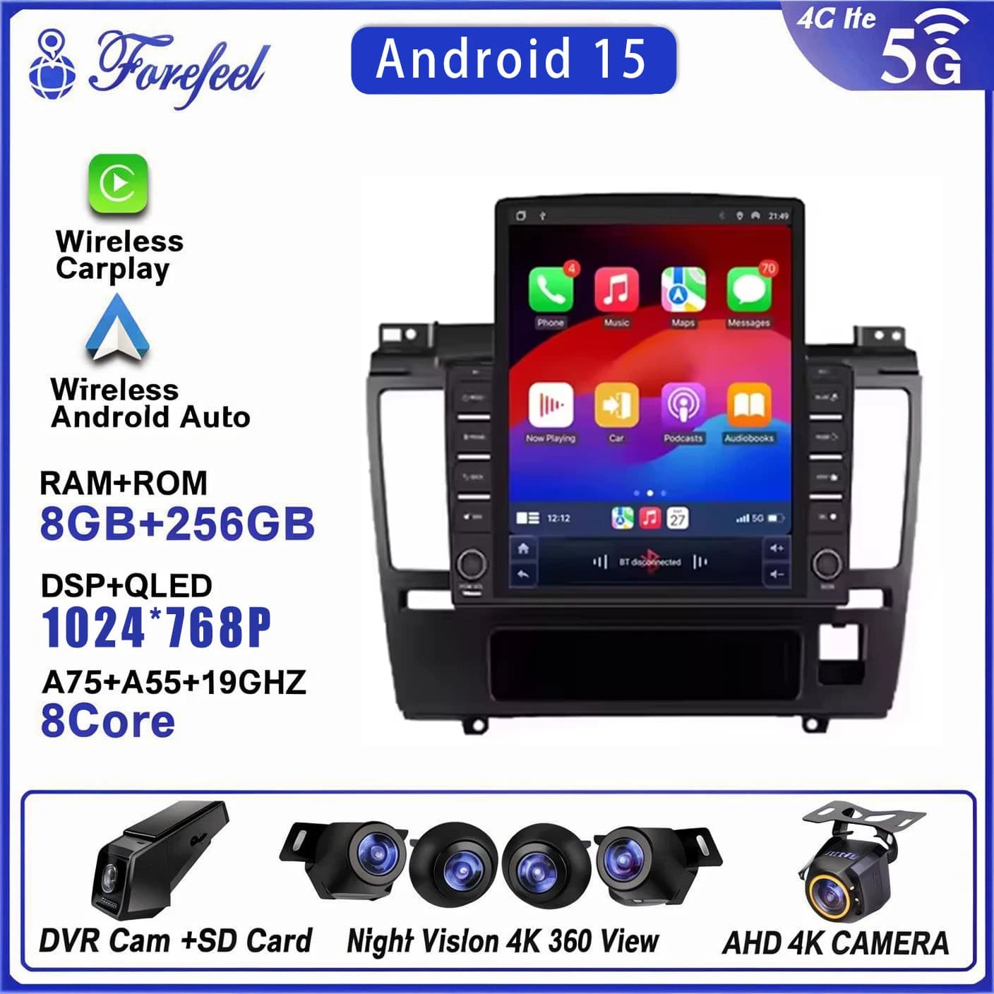 Autoradio 2K Android 16 per Nissan Tiida C11 2004-2013, lettore multimediale per auto, schermo con navigatore GPS, autoradio, dashcam HDR, Wi-Fi