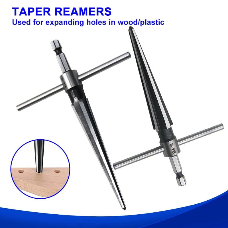 3-13/5-16mm woodworking conical extruder for electric bevel drill and deburring cutting tool with hexagonal handle