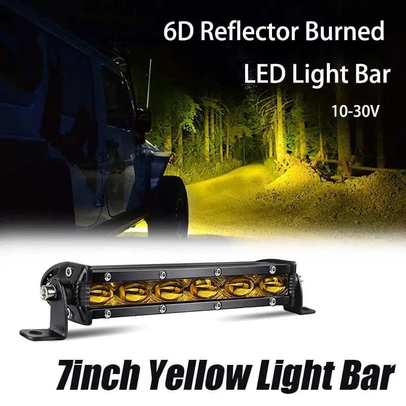 Nuova barra luminosa a LED 6D ultra sottile da 7 pollici, luce da lavoro per guida fuoristrada, barra LED 4x4 per moto, fuoristrada, SUV, ATV, trattori.