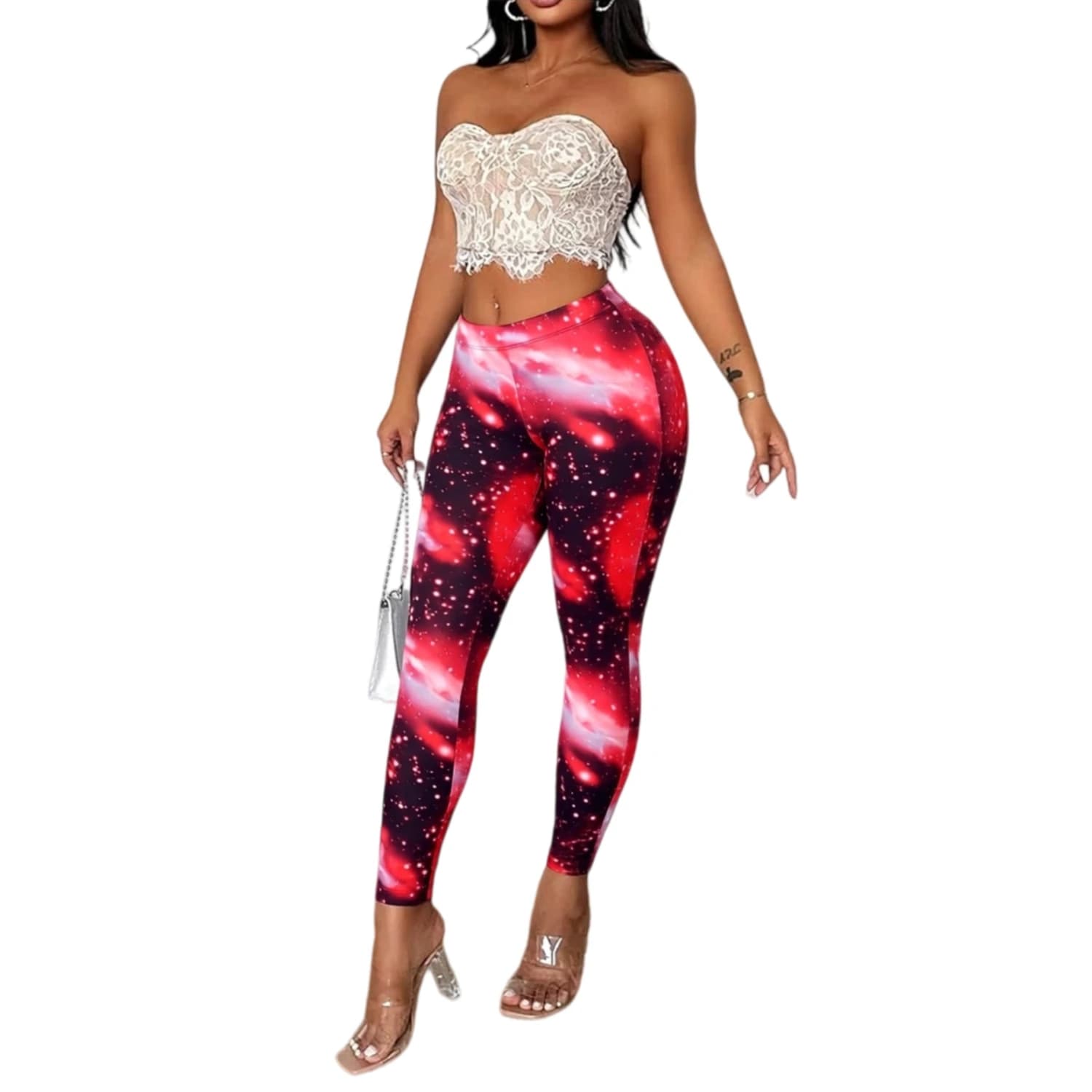 Leggings da Allenamento con Design 3D per Donne, Leggings a Vita Alta Morbidissimi, Pantaloni da Palestra, Atletica e Yoga