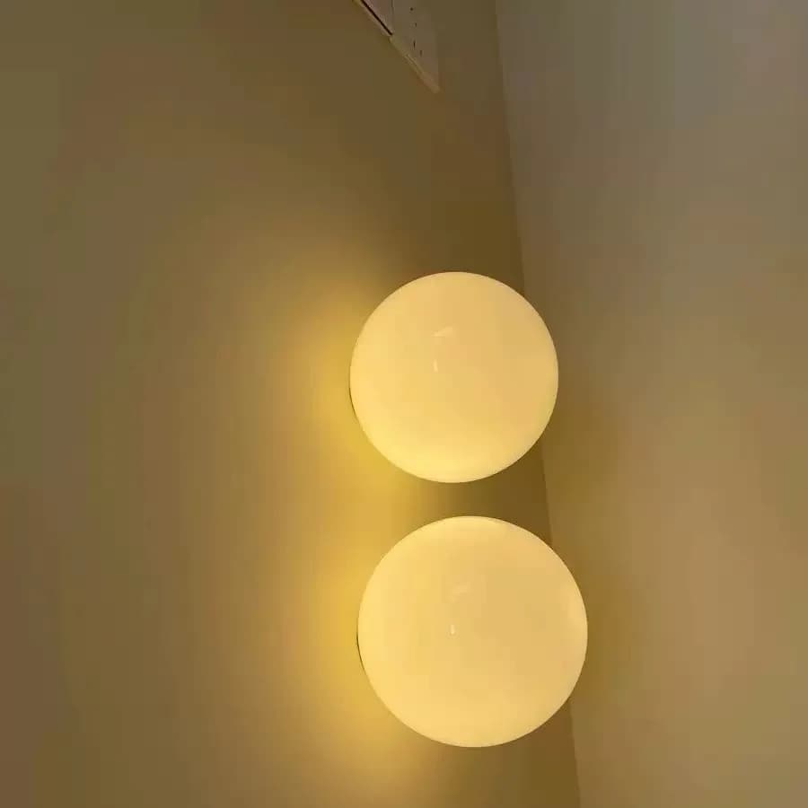 Wall lamp in round glass with small Nordic base from 12 cm 15 cm 18 cm per bedroom bedside table living room hallway wall lamp for stairs