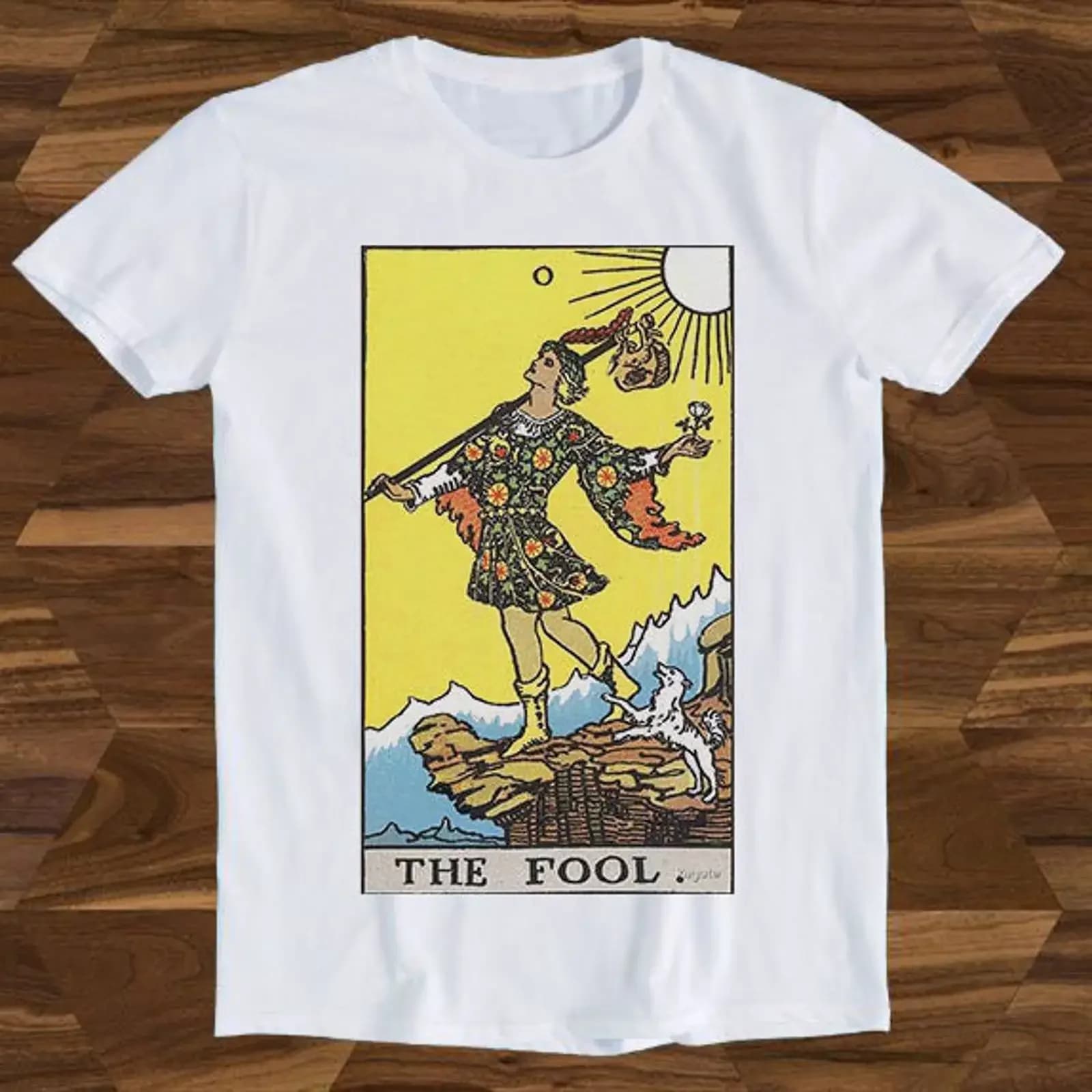 Tarot The Fool Play Card Retro Art Drawing Present Meme Funny T Shirt T2670 vintage Washed Stylish designer clothes homme