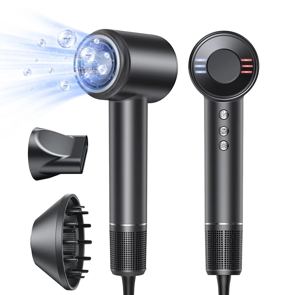 High Speed Electric Hair dryer 120000 Hair dryer with negative ions without brushes RPM 1600W Low Noise Salon Hair dryer with super powerful wind