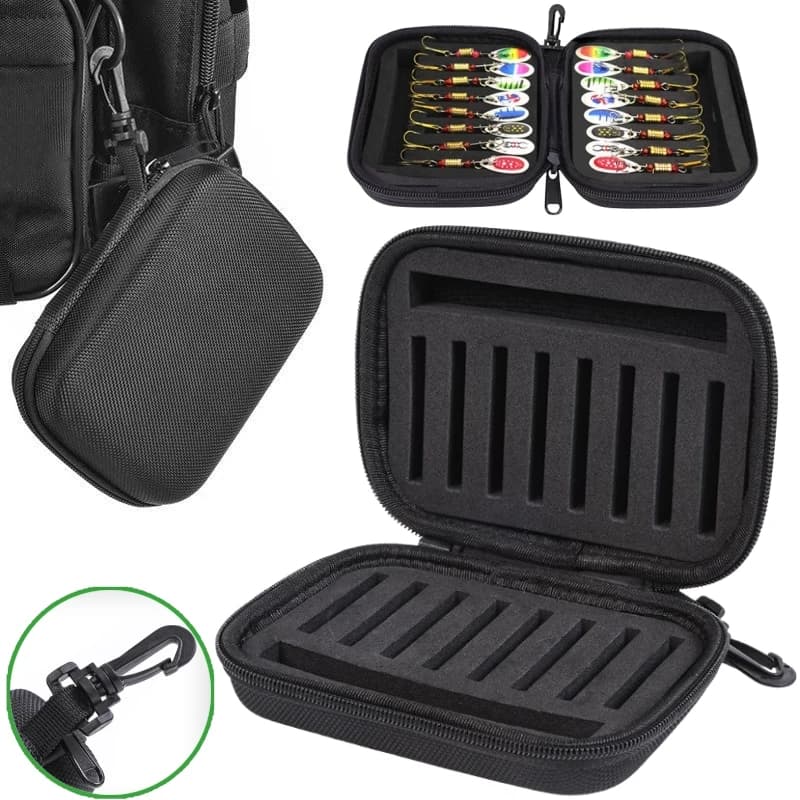 Portable fly fishing bait Spinner spoon bait organizer foam fishing storage box fishing hook fishing bag EVA bag container for bait