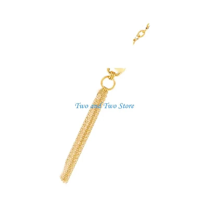 HX6F Delicate Lock Tassels Pendant Necklace Adjustable Chain Collarbone Chain Jewelry