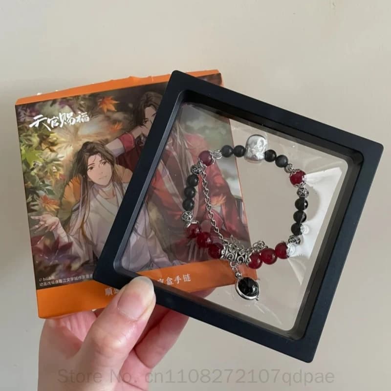 Braccialetto con perline ufficiale della serie Tian Guan Ci Fu Shun Song Shi Qi, gioielli regolabili con corona del principe Xie Lian, per fan di anime.