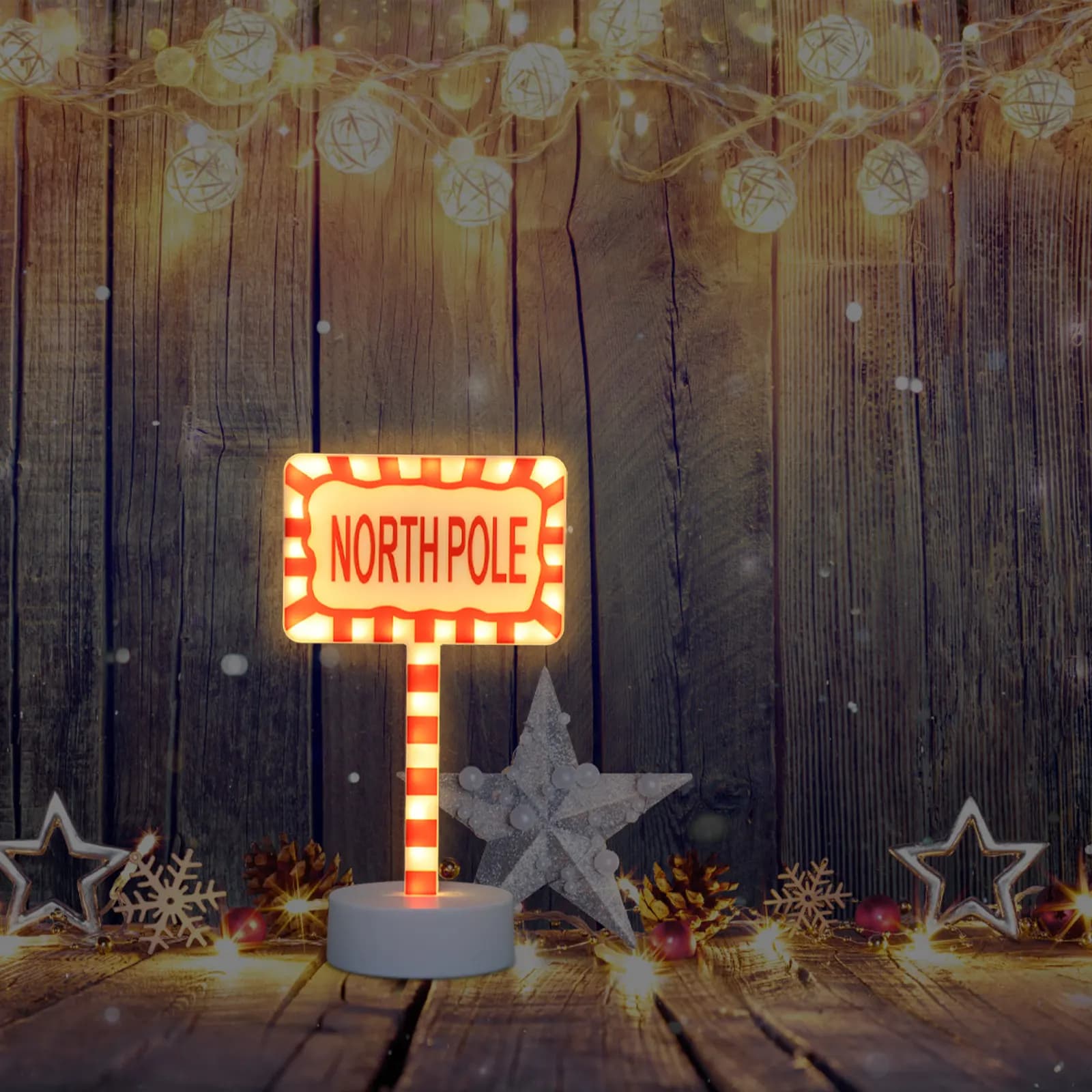Lampada Notturna Decorativa a LED per Natale, Luce Calda per Atmosfera Festiva, da Tavolo, Scrivania, Comodino