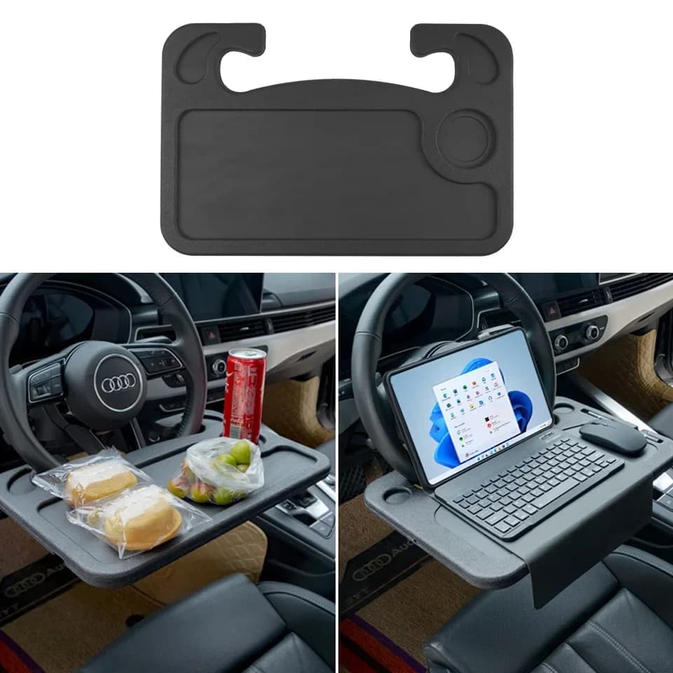Car portable laptop desktop stand for eating and working car steering wheel table stand beverage food coffee tray board