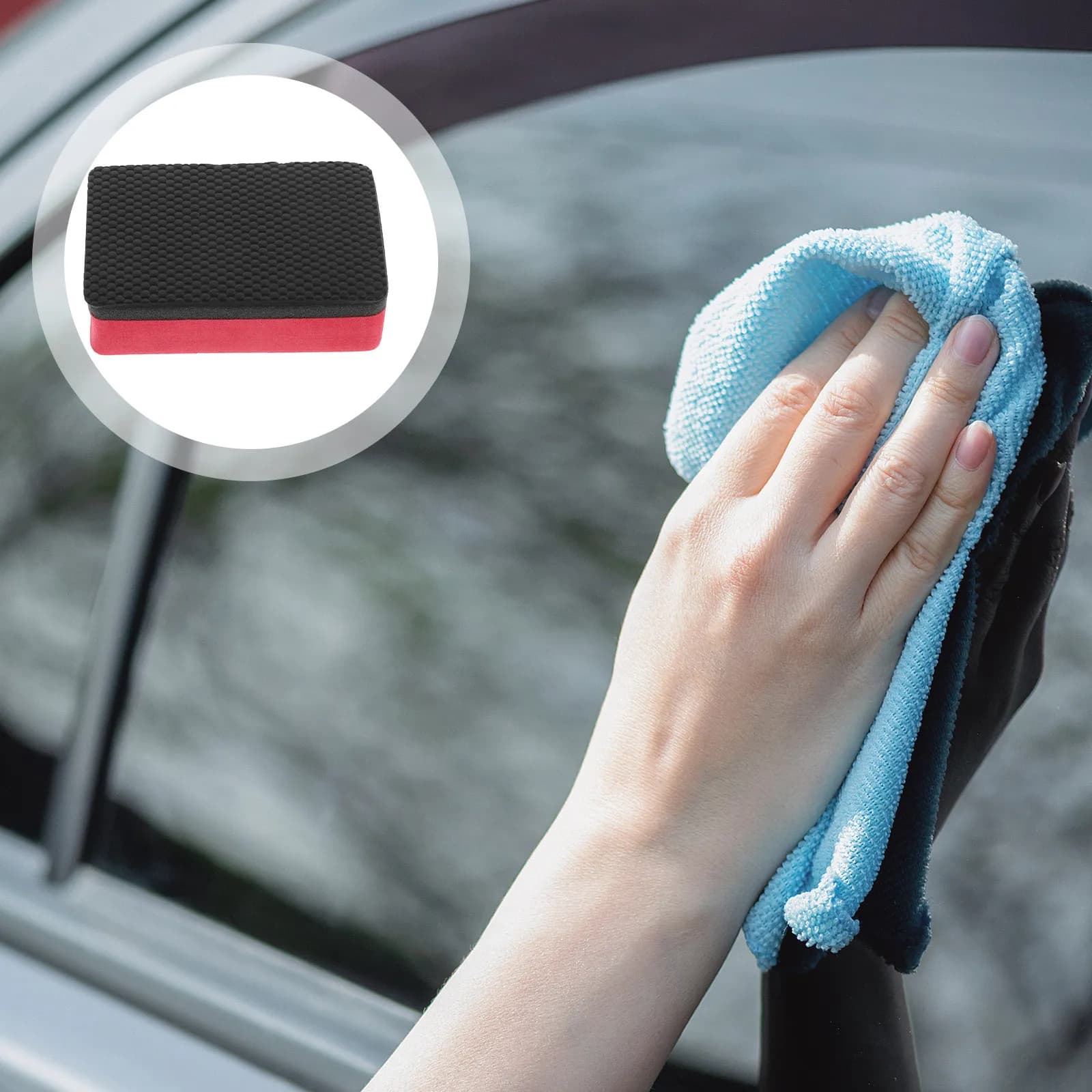 Spugna per Pulizia Auto, Rimozione Cera e Resina, Blocco di Argilla Nano, Applicatore di Cera per Auto, Spugna Lucidante per Detailing Auto