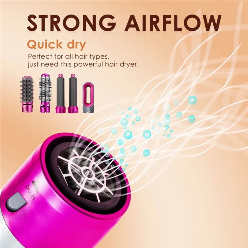 A04G-Dryer Hair Electric Brush 5 in 1 for Dyson Airwrap Automatic Hair Plate Bigodino Hot Air Comb Home Use
