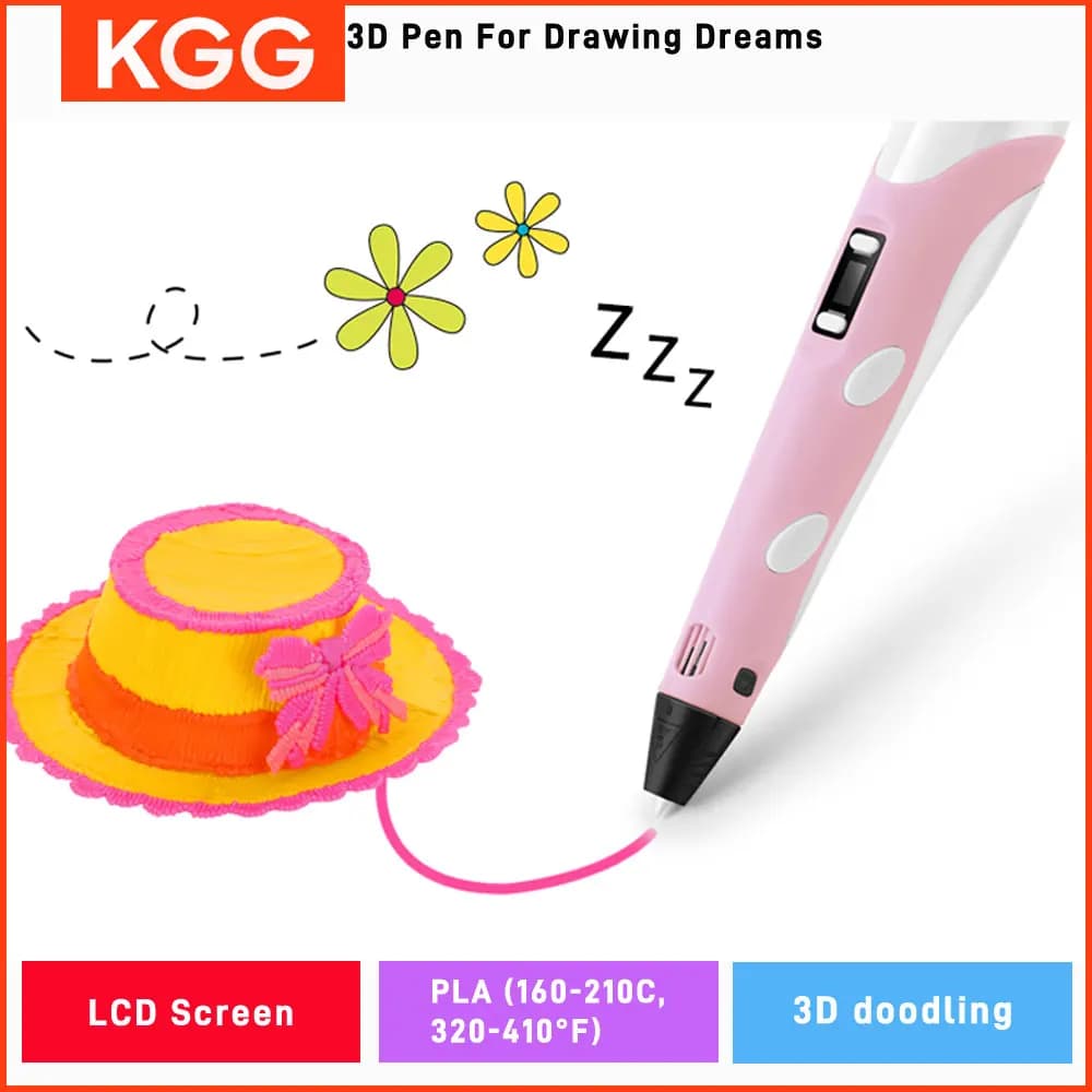 3D Printing Pen DIY Drawing Pen with LCD Screen Compatible with filaments PLA Safe Paiting Toys for Kids Christmas Birthday Toys