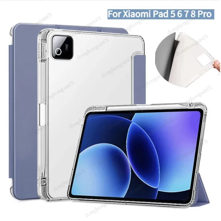 Per Xiaomi Pad 8 8 Pro 11.2 Custodia con portapenne Supporto pieghevole TPU posteriore per Xiaomi Pad 8 11.2 pollici 2025 7 Pro 5 6 Pro Cover
