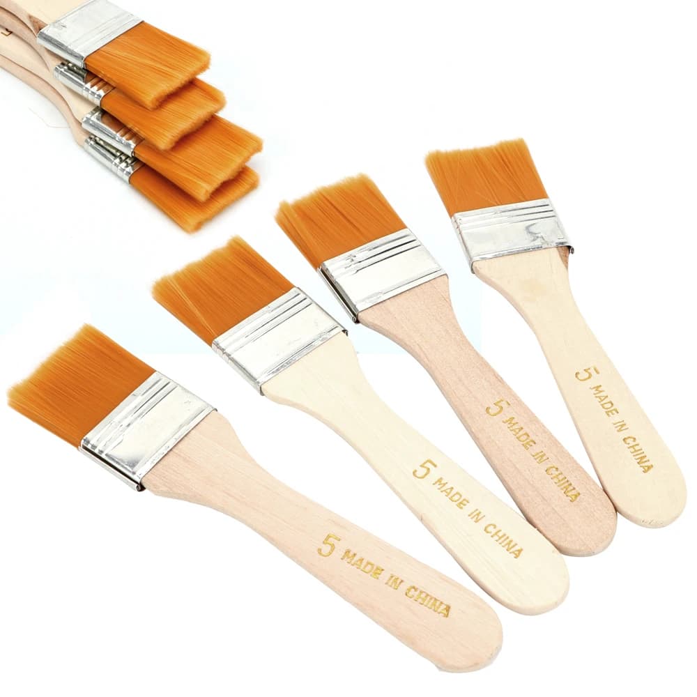 Watercolor Paint Drawing Hair Painting Brush 4Pcs/Set Nylon Oil Paint Brush Acrylic Paints Wood Handles