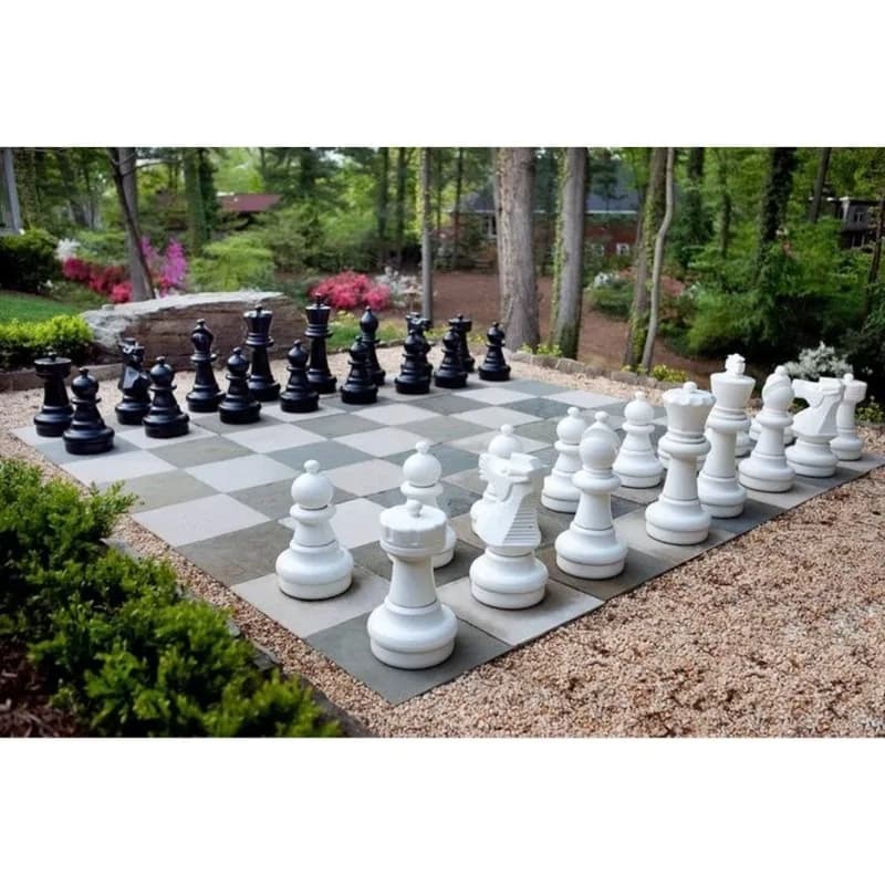 Set di Scacchi Gigante con 25 Pezzi Alti, Gioco Resistente in HDPE per Esterni, Gioco Jumbo per Famiglie