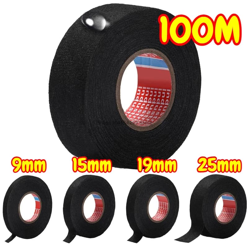 9/15/19/25 MILLIMETRI Electric Insulating Tape Heat Resistant Harness Auto Tape Wiring Harness Protection Frame Waterproof Tape