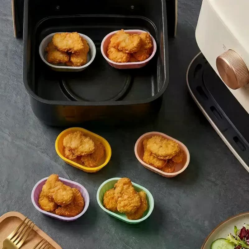Multi Purpose Air Fryer Silicone Ramekins 5Pcs Nonstick Easy Release Cups for Baking Steaming Food Prep