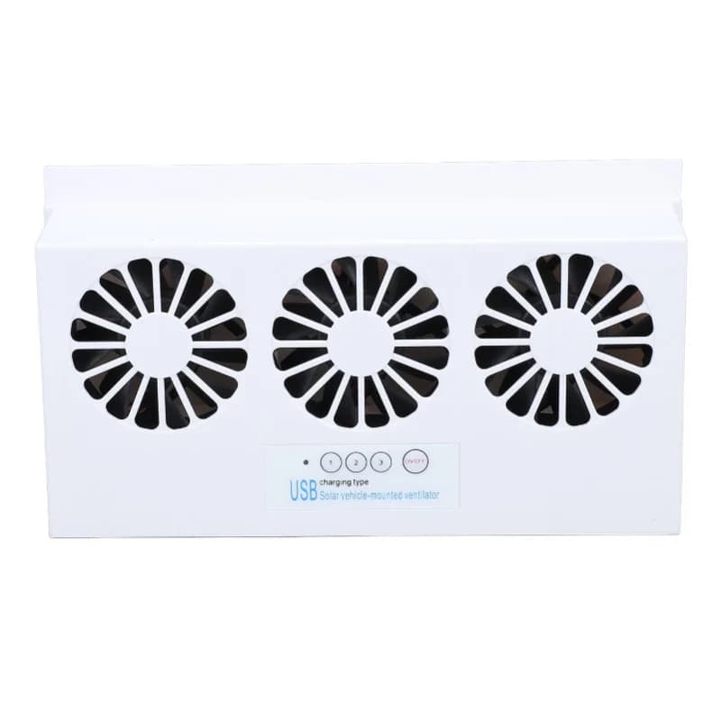 Ventilatore per auto a 3 teste ad energia solare, purificatore d'aria multifunzionale, ventilatore di raffreddamento per la rimozione degli odori in casa, auto e ufficio
